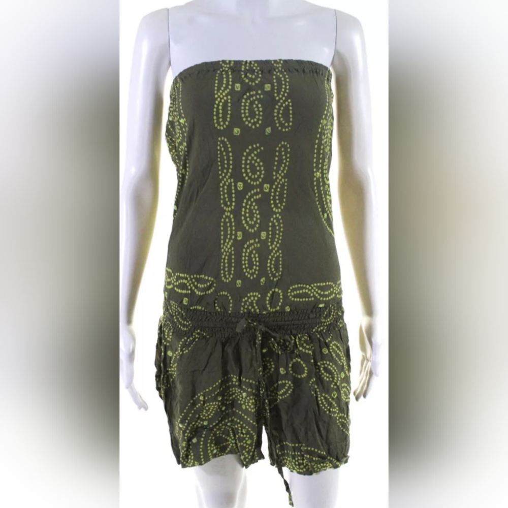 Cool Change Womens Sequined Strapless Romper Green Size Medium